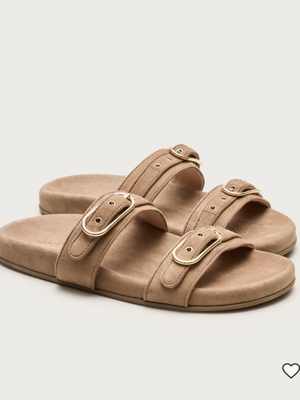 J. Crew Kira Suede Double-Buckle Sandals in Taupe NWT size 8